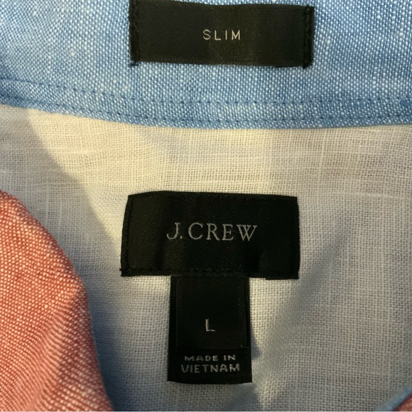 J. Crew Men’s 100% Linen Multicolor Patchwork Button Down Shirt. Size Large. - Picture 3 of 8